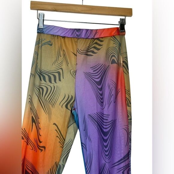 Stylish Long Sleeve Mesh Crop Top & Leggings Pants Set Breathable Trendy - Picture 16 of 16